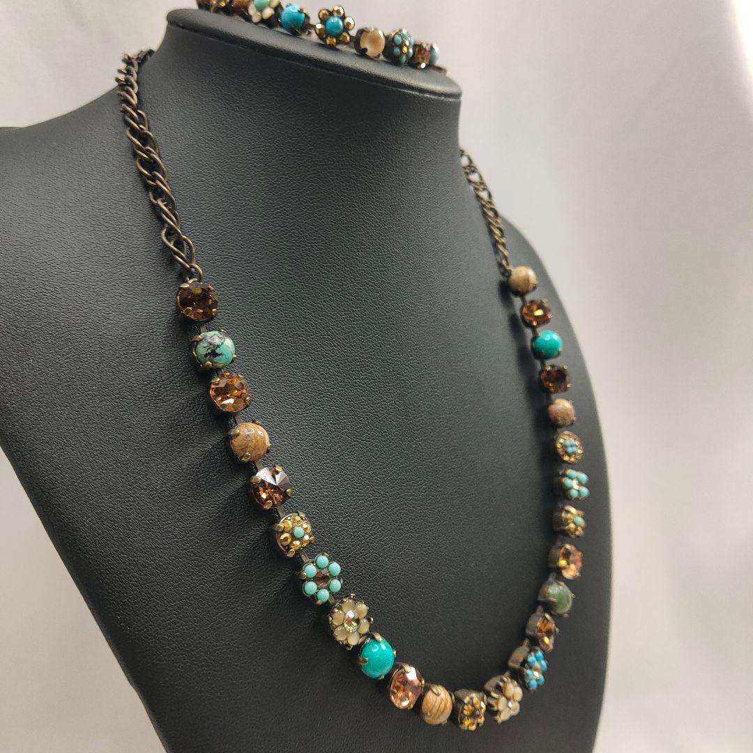 【美品】アマーロ AMARO ネックレス+ブレスレットセット 天然石 ターコイズ