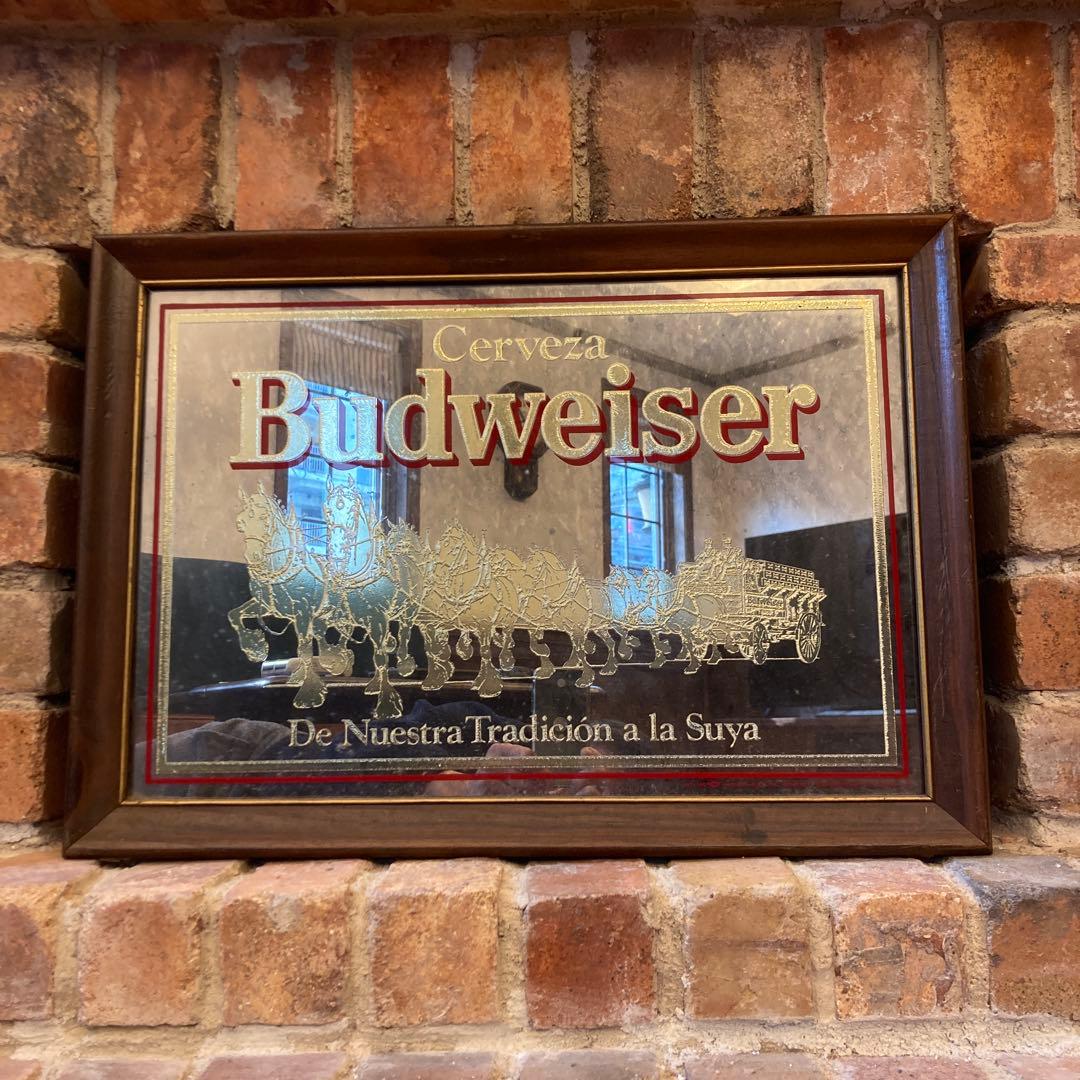 アンティーク雑貨 80sVTG Budweiser Cerveza PubMiller Spain