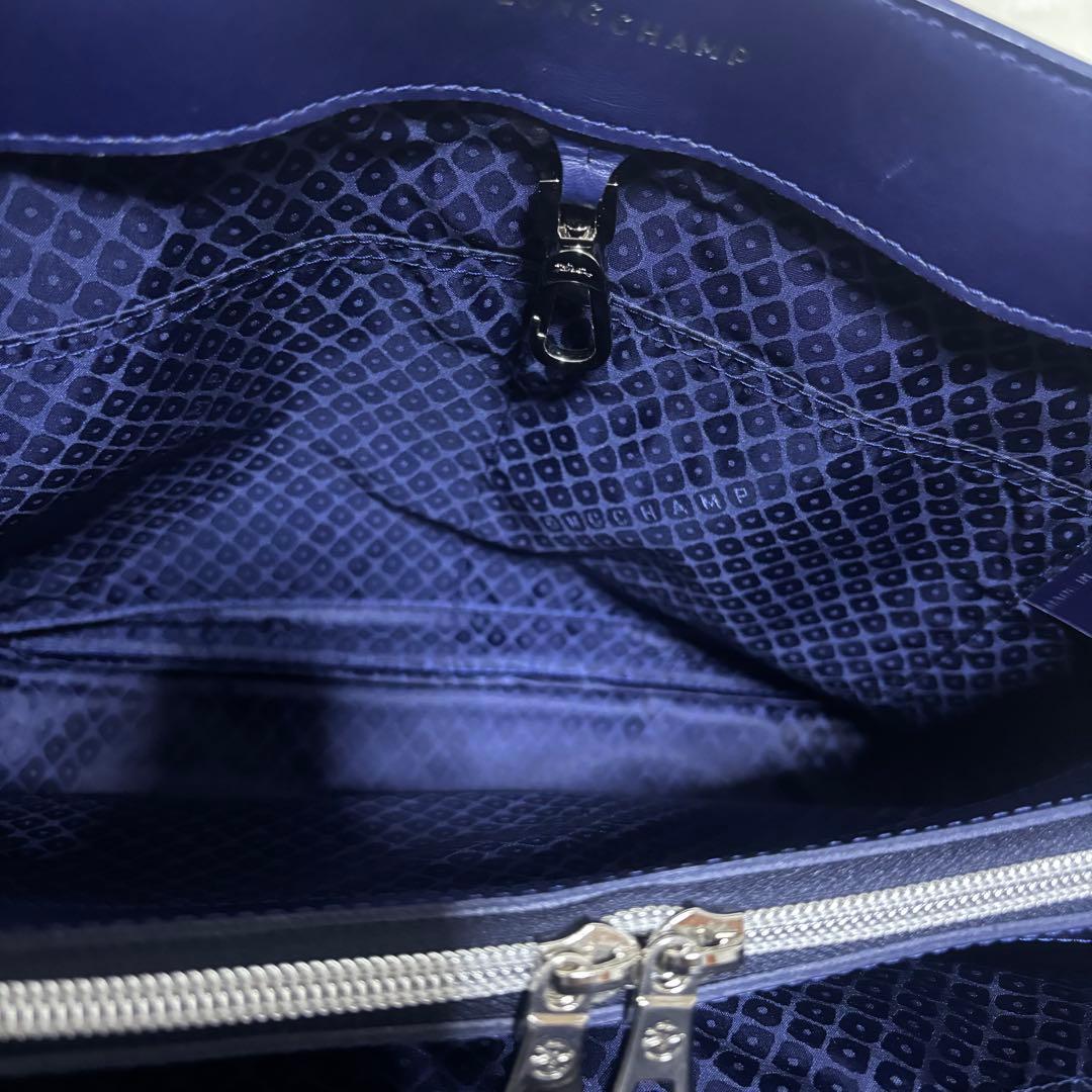 【極希少】ロンシャン オノレ2wayレザー ショルダーバッグ ハンド ネイビー