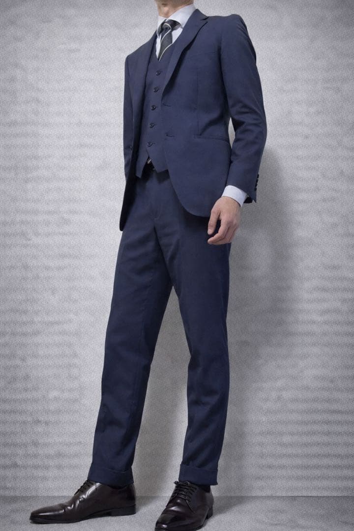 【即日発送】ORIHICA スーツ 3ピースセット メンズ ネイビー 美品