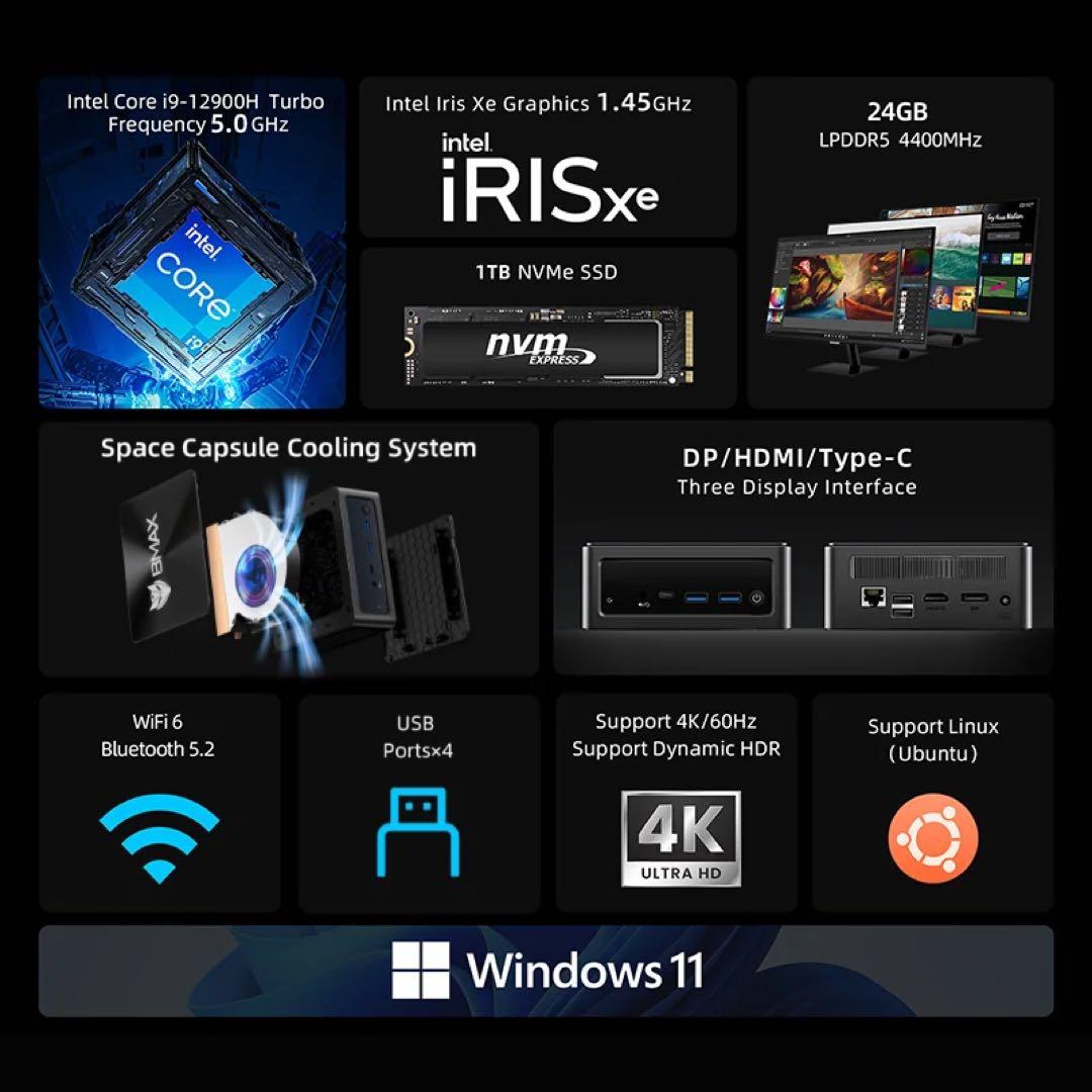 Bmax B9 ミニPC Core i9-12900H