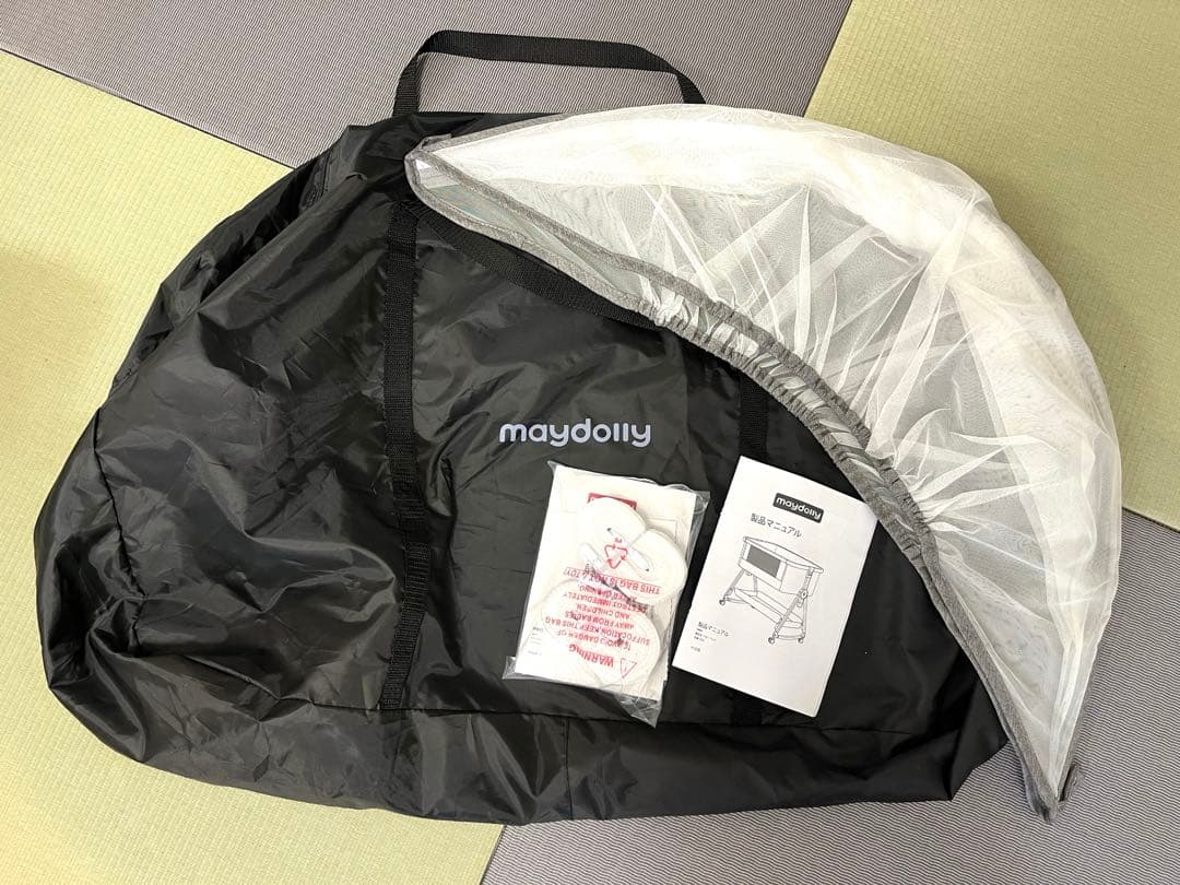 Maydolly ベビーベッド グレー キャスター付き　hzdmj