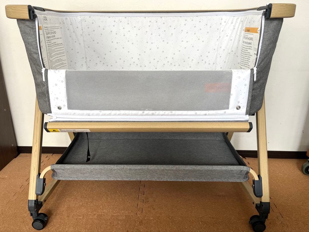 Maydolly ベビーベッド グレー キャスター付き　hzdmj