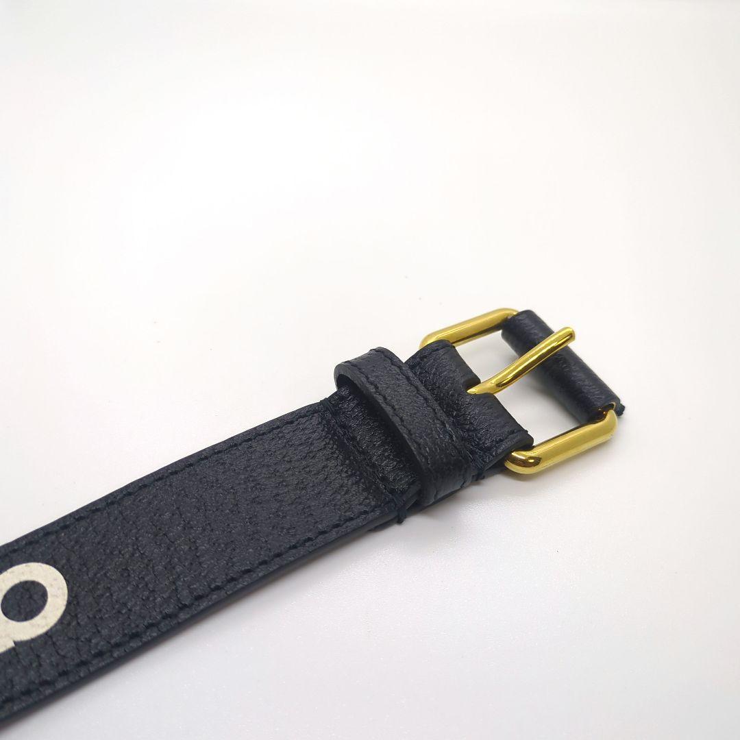 GUCCI × adidas コラボ レザーベルト　黒白　美品 約100cm