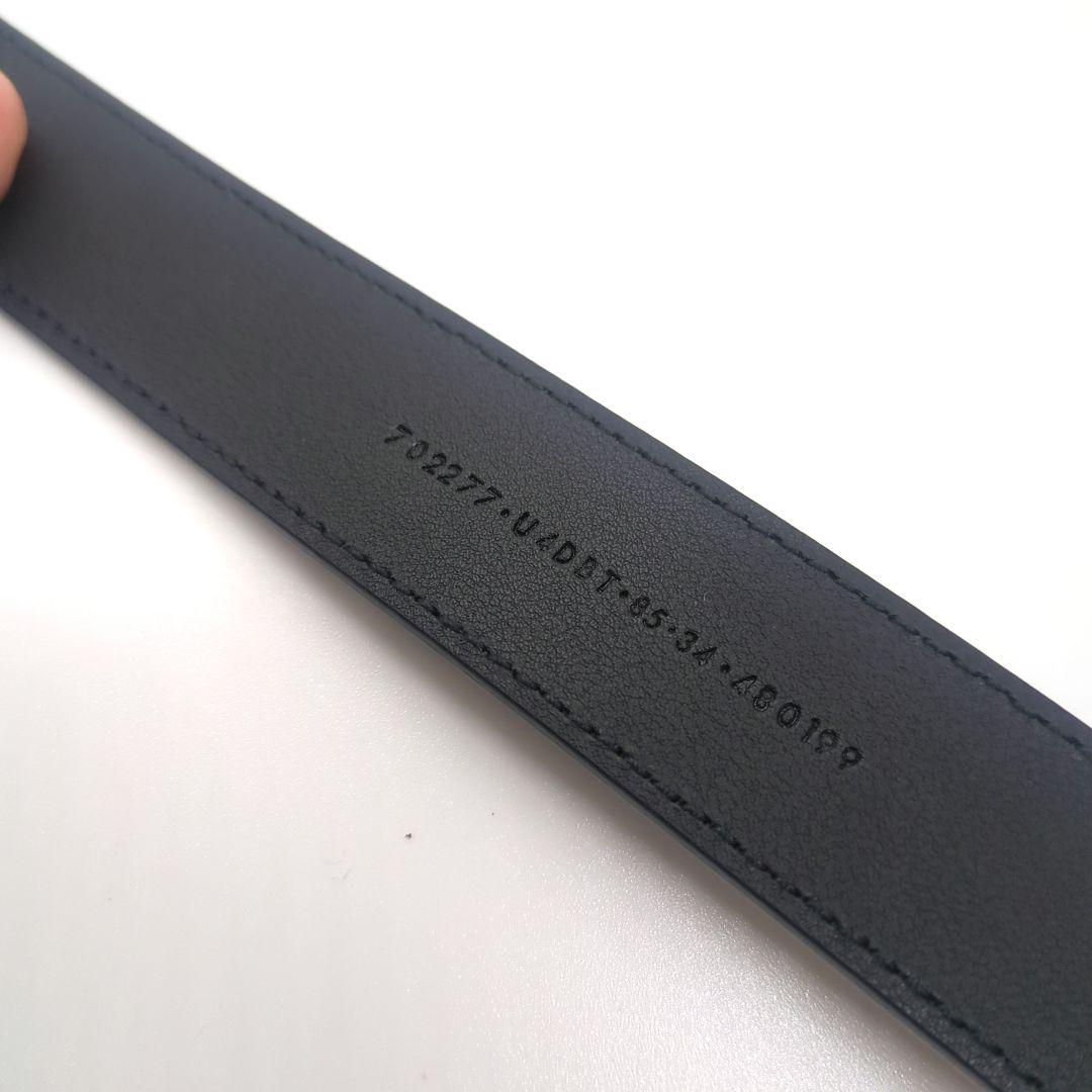 GUCCI × adidas コラボ レザーベルト　黒白　美品 約100cm