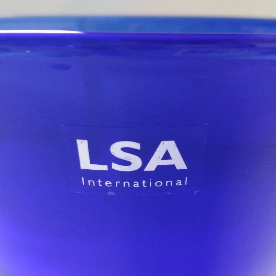LSA エルエスエー フラワーベース ガラス 花器 花瓶 ブルー コバルトブルー