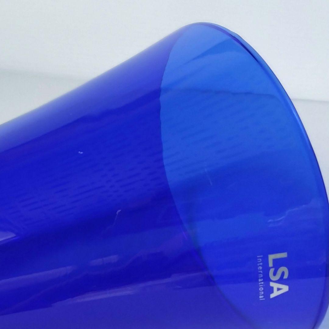 LSA エルエスエー フラワーベース ガラス 花器 花瓶 ブルー コバルトブルー