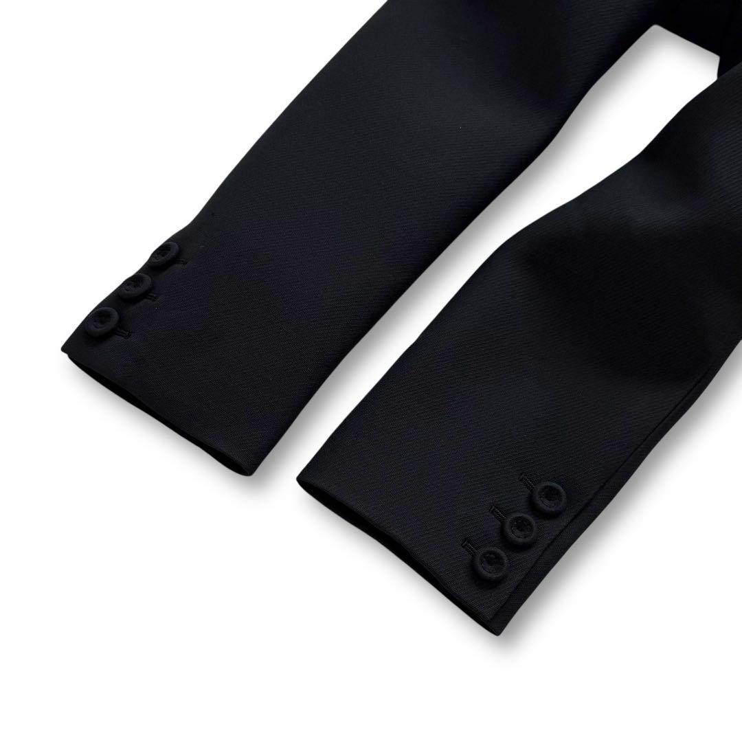 現行★クリスチャンディオール バージャケット ダブル ウールシルク 黒 46