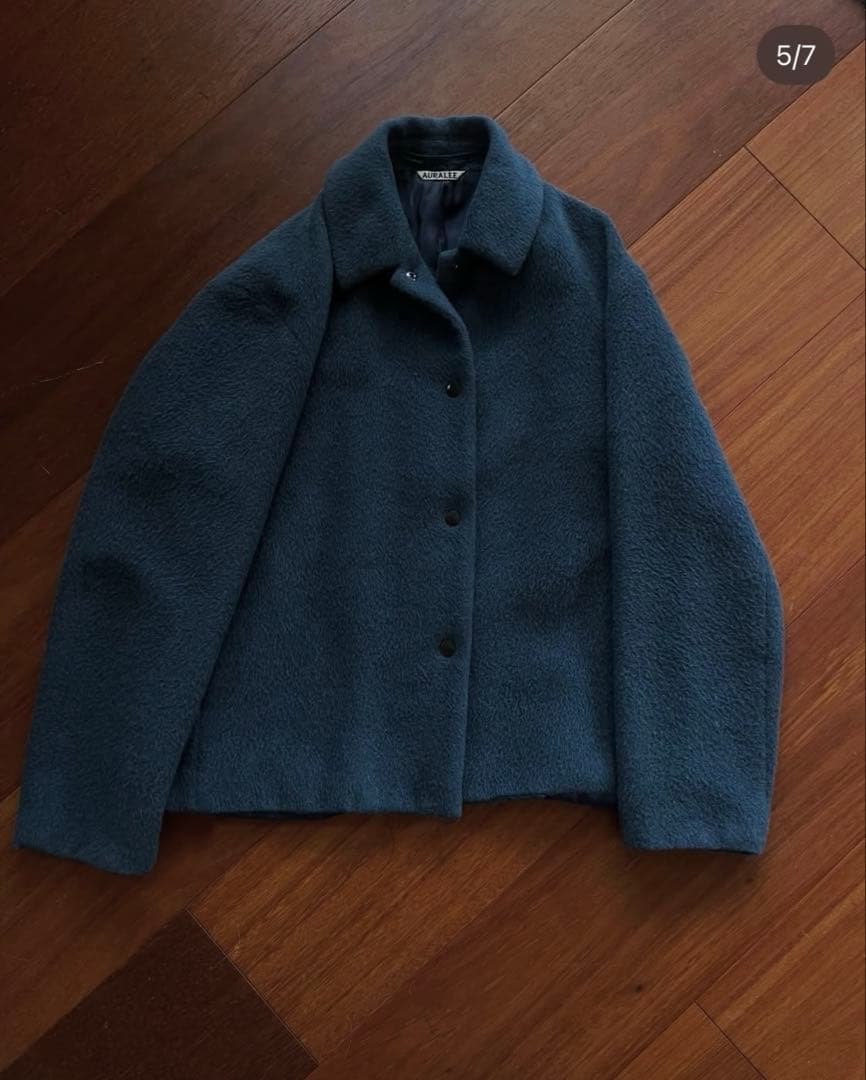 AURALEE Baby Alpaca Blousonダークブルー ウールコート