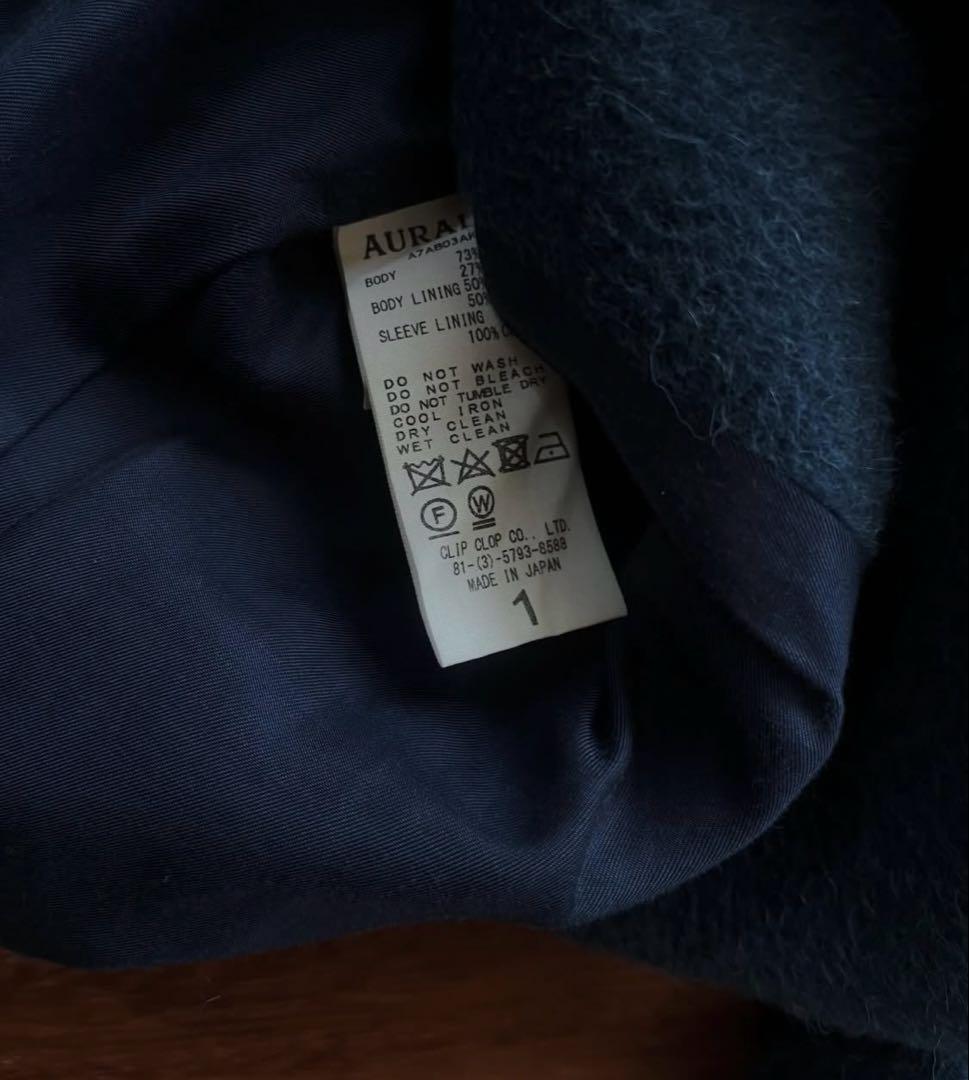 AURALEE Baby Alpaca Blousonダークブルー ウールコート