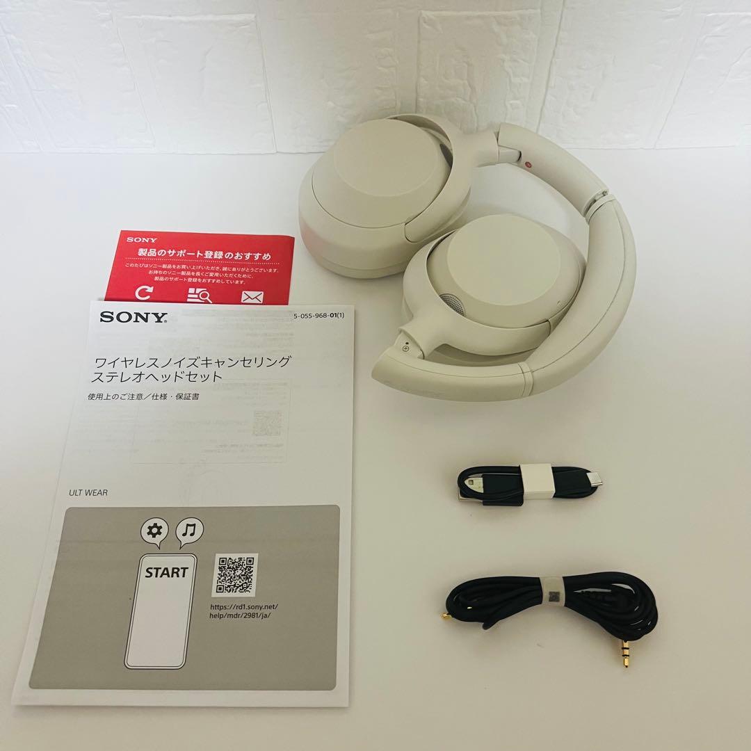 【未使用に近い】SONY WH-ULT900N ワイヤレスヘッドホン ホワイト