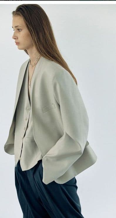 ロウクラシック　Low classic ノーカラージャケット　ベスト　L