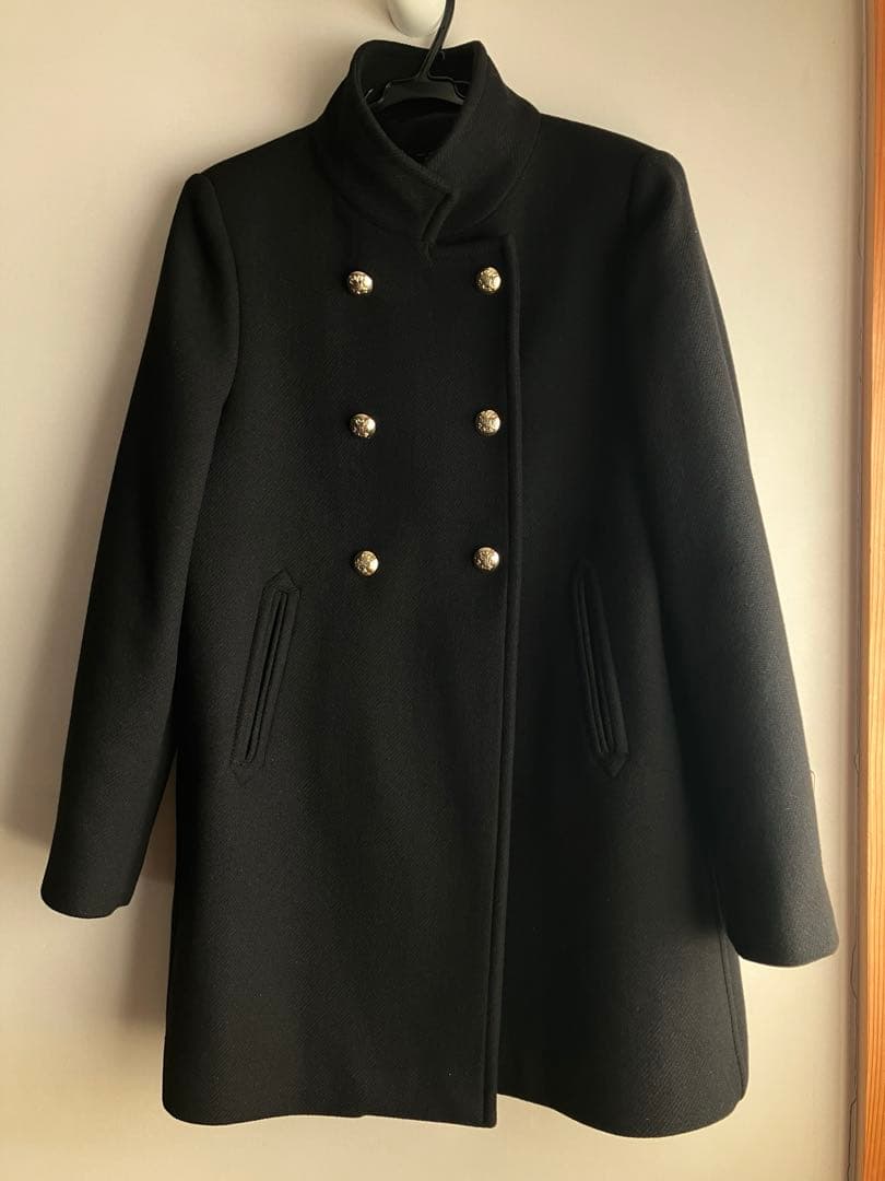 ZARA ダブルブレストコート　ブラック