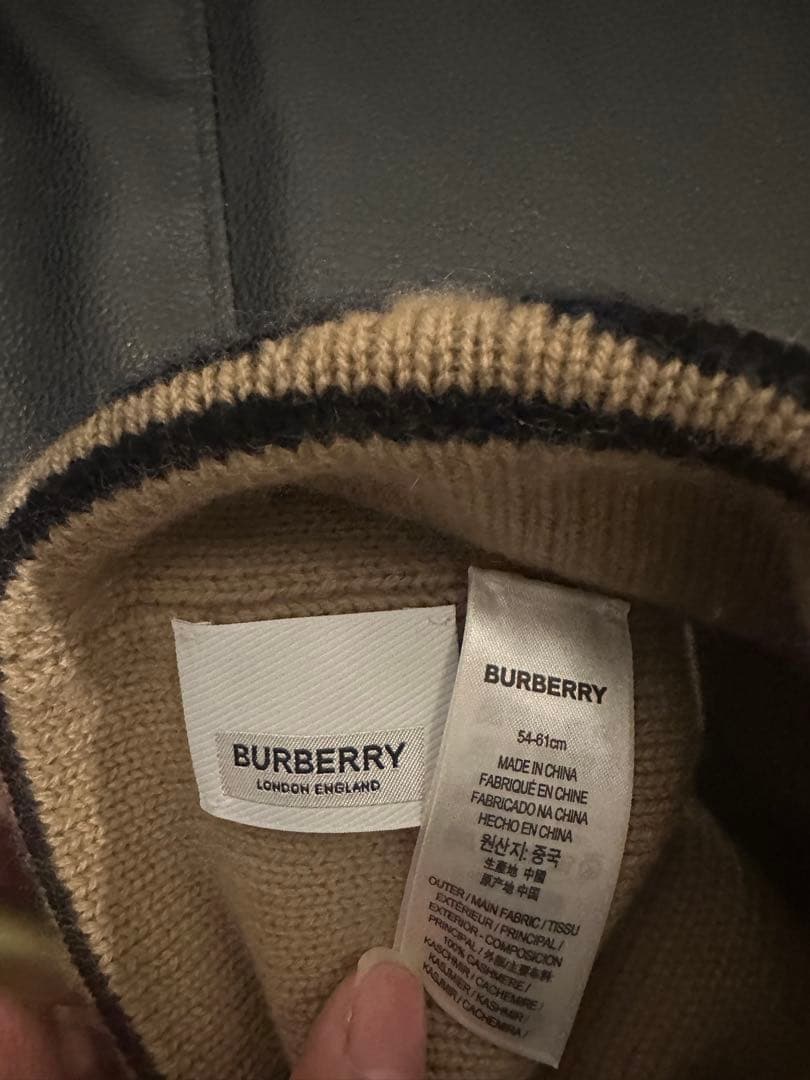 BURBERRY ニット帽 ベージュ 54-61cm