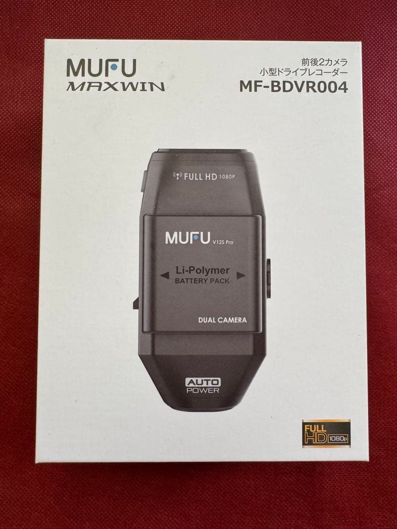 MUFU 前後ドライブレコーダーMF-BDVR004C型マウント、SDカード