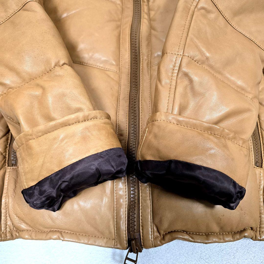 エーゼイバイジュンハシモト レザー ダウンジャケット 羊革 2way キャメルM