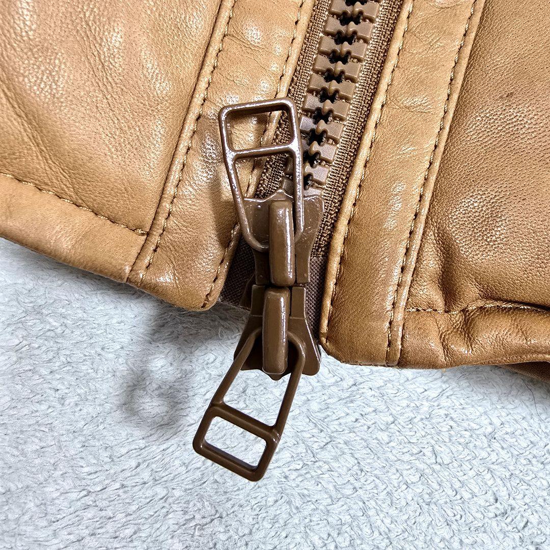 エーゼイバイジュンハシモト レザー ダウンジャケット 羊革 2way キャメルM