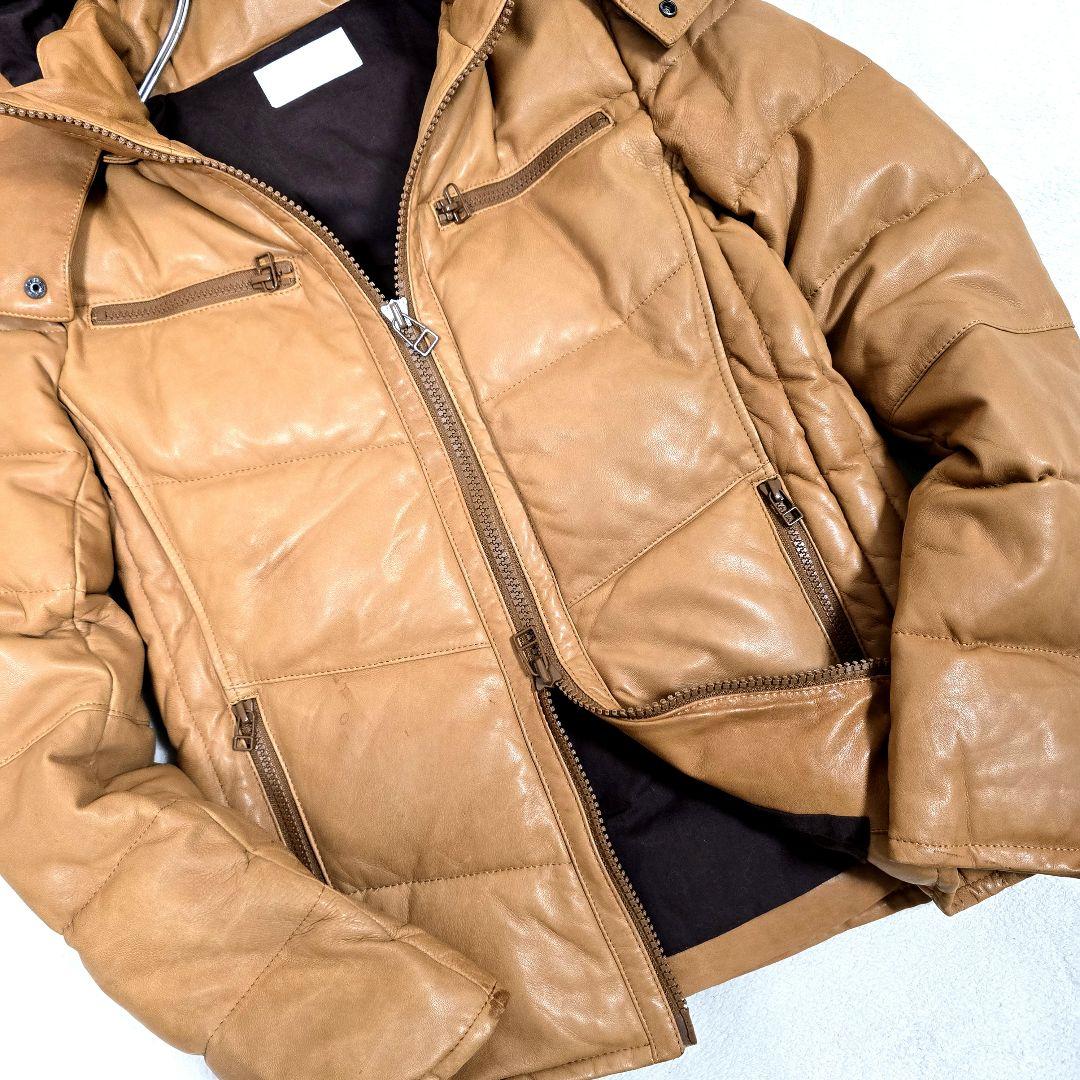 エーゼイバイジュンハシモト レザー ダウンジャケット 羊革 2way キャメルM