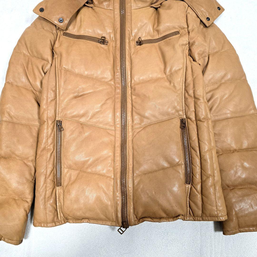 エーゼイバイジュンハシモト レザー ダウンジャケット 羊革 2way キャメルM