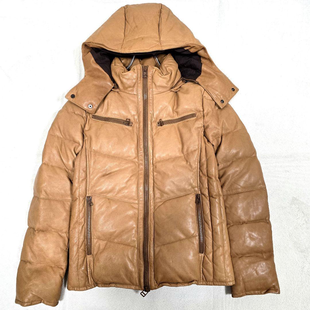エーゼイバイジュンハシモト レザー ダウンジャケット 羊革 2way キャメルM