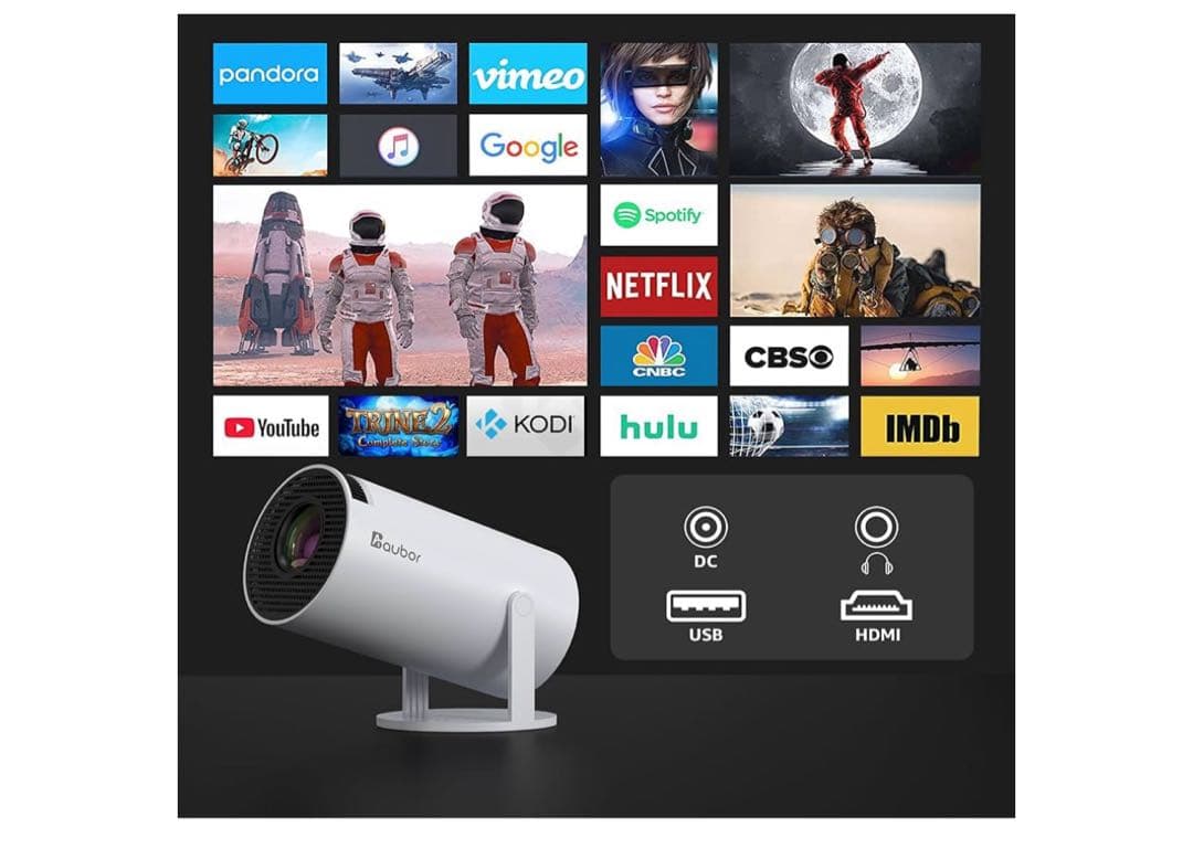 【超小型&180回転】 aubor プロジェクター