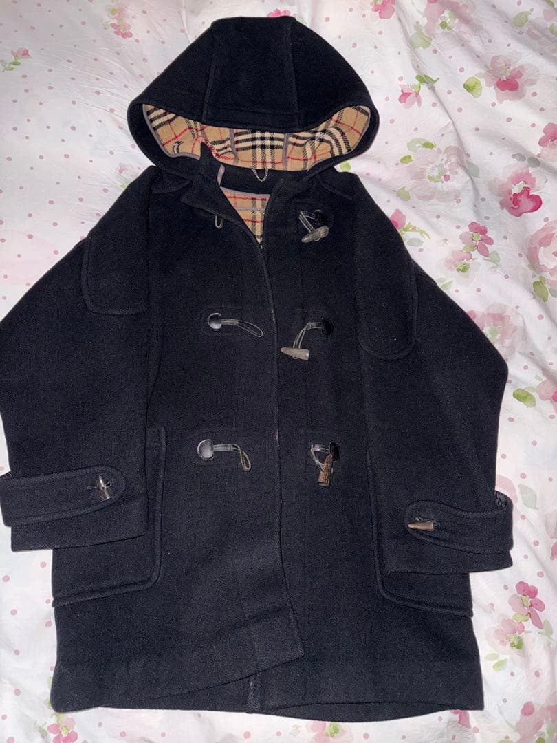 [美品] Burberry英国製ダッフルコートノバチェック
