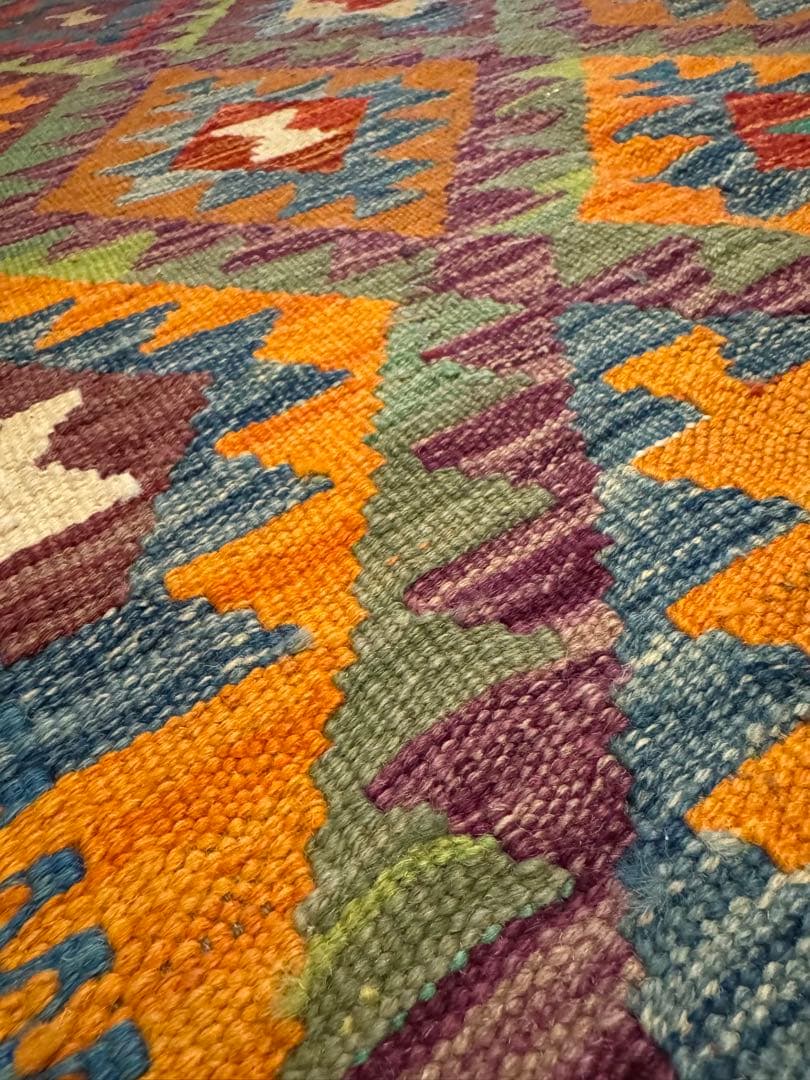 Vol.4アフガニスタン　遊牧民　手織りキリム　センターラグ　174×127④