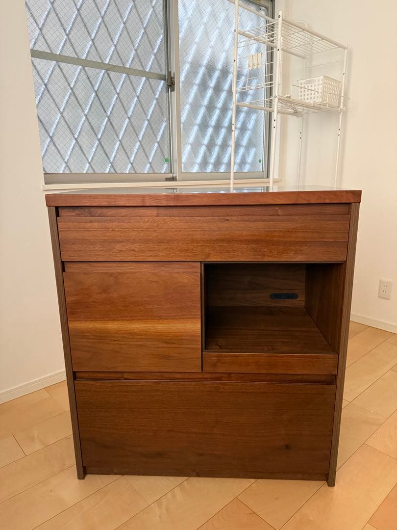 unico DIX W80木製レンジボード・レンジ台 天板ステンレス