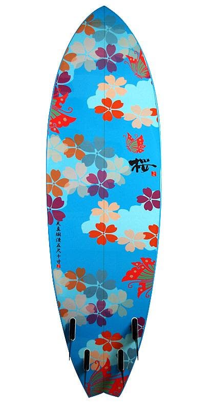 【配送料込】和柄サーフボード　天真爛漫 5'10 ディスプレイにも最適