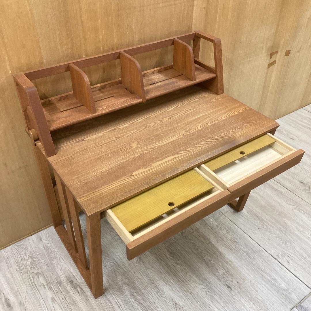 【マルニ】学習机セット　デスク　ワゴン　椅子　上置き