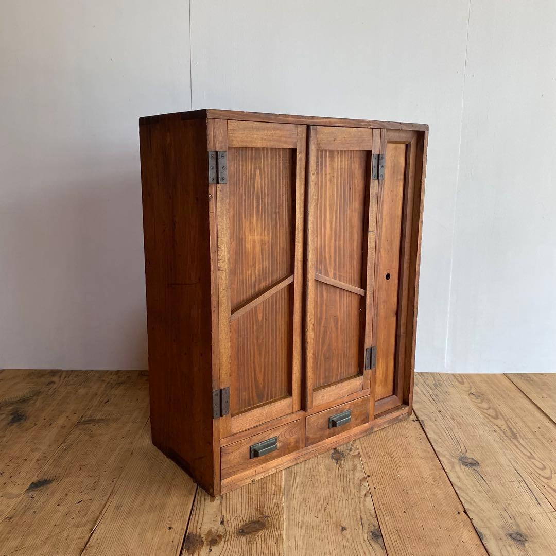 アンティーク チェスト 棚 本棚 食器棚 無垢材 z857