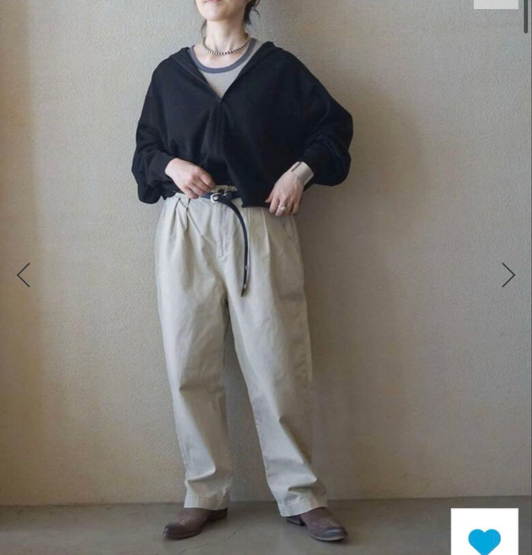 js luxe 25SS チノタックテーパードパンツ　L