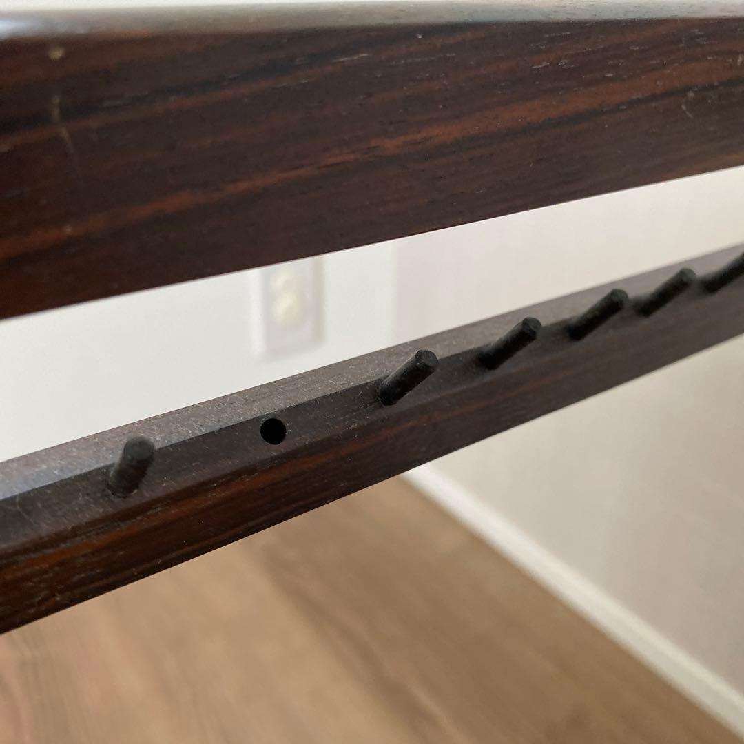 唐木黒檀製 大型筆掛 書道具 筆掛け　骨董