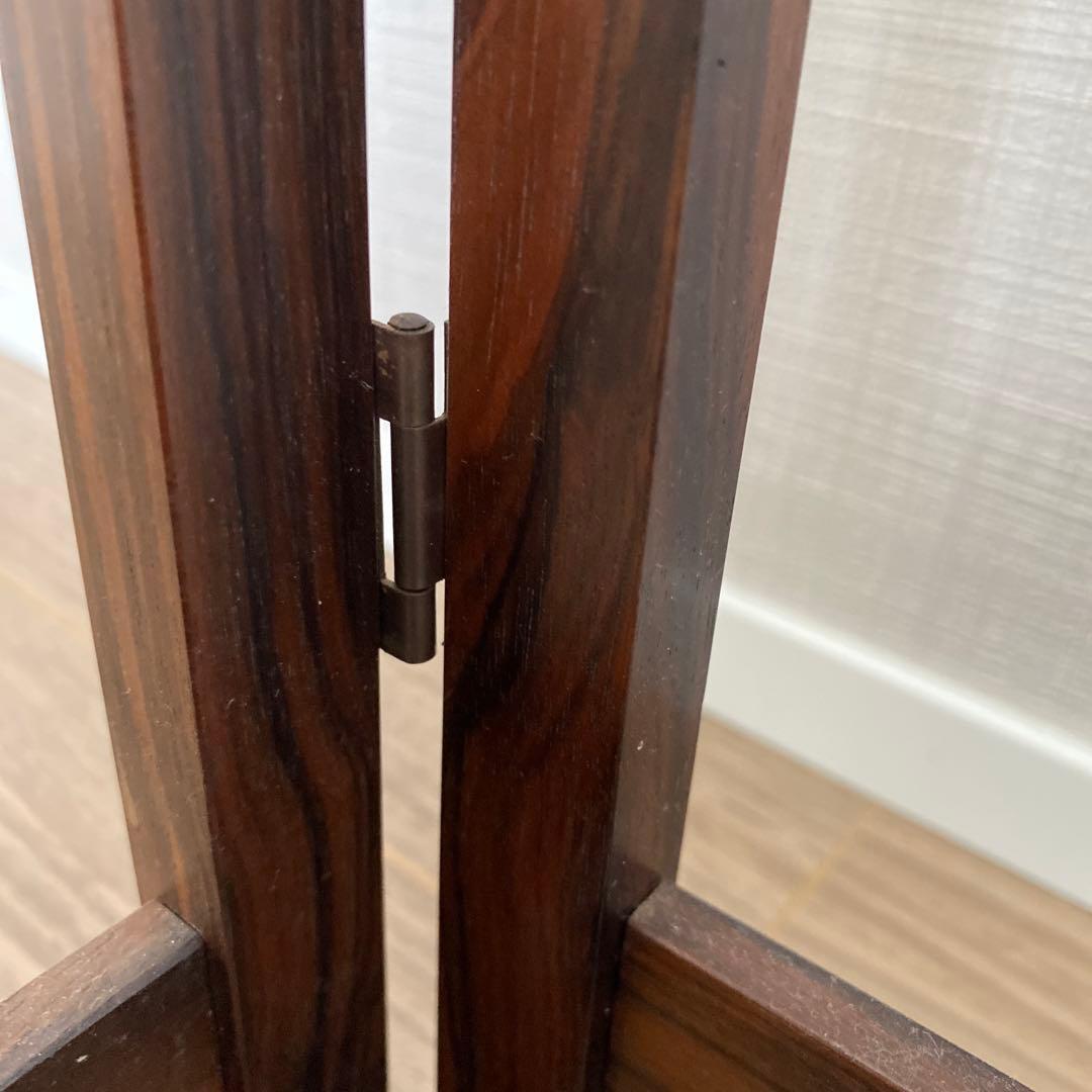 唐木黒檀製 大型筆掛 書道具 筆掛け　骨董