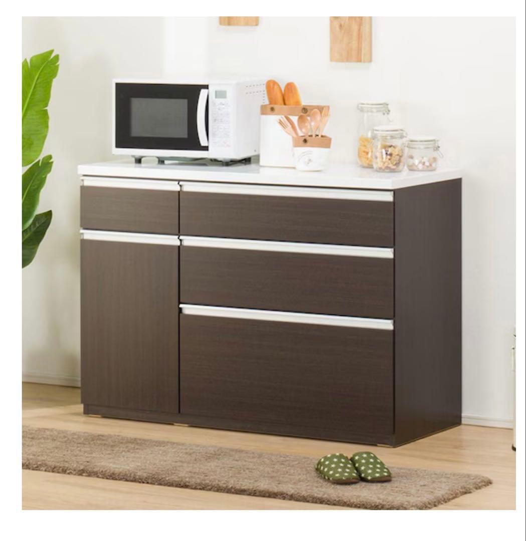 ニトリ　ダークブラウン キッチンカウンター