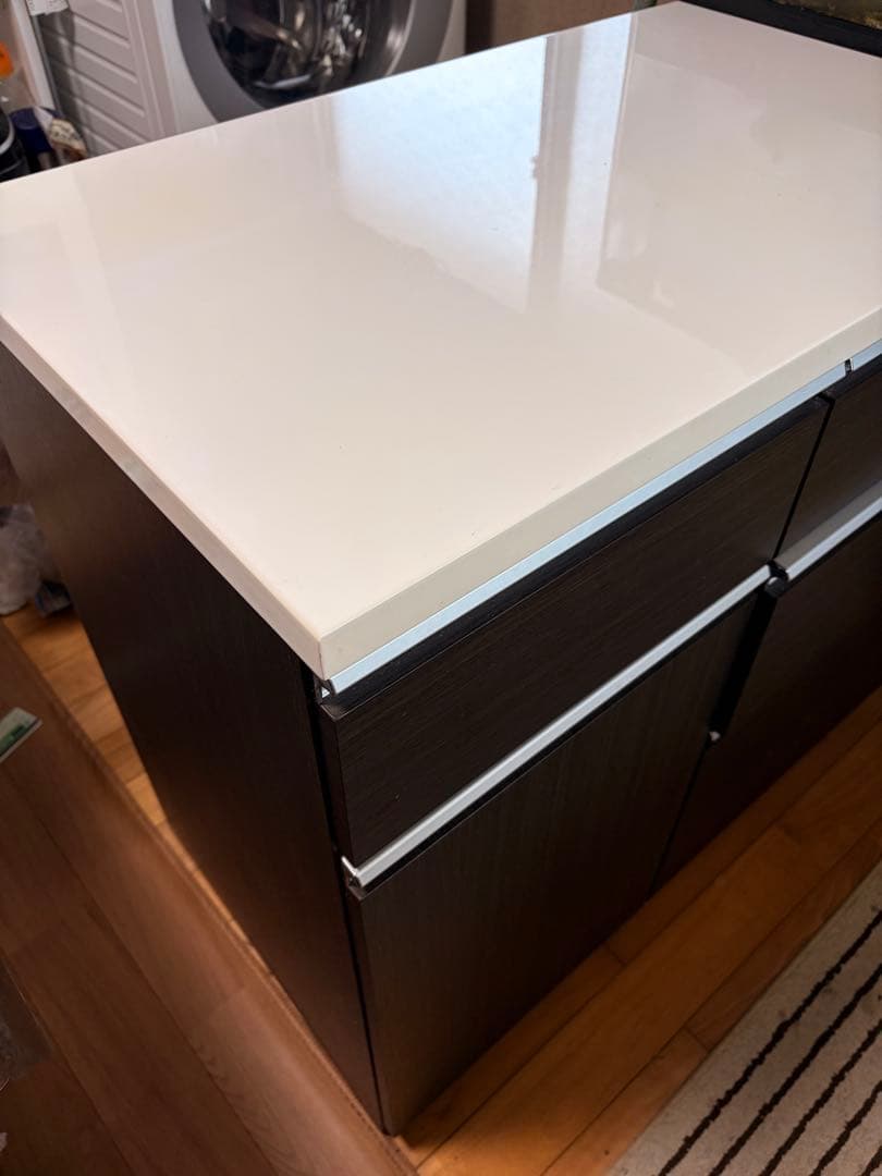 ニトリ　ダークブラウン キッチンカウンター