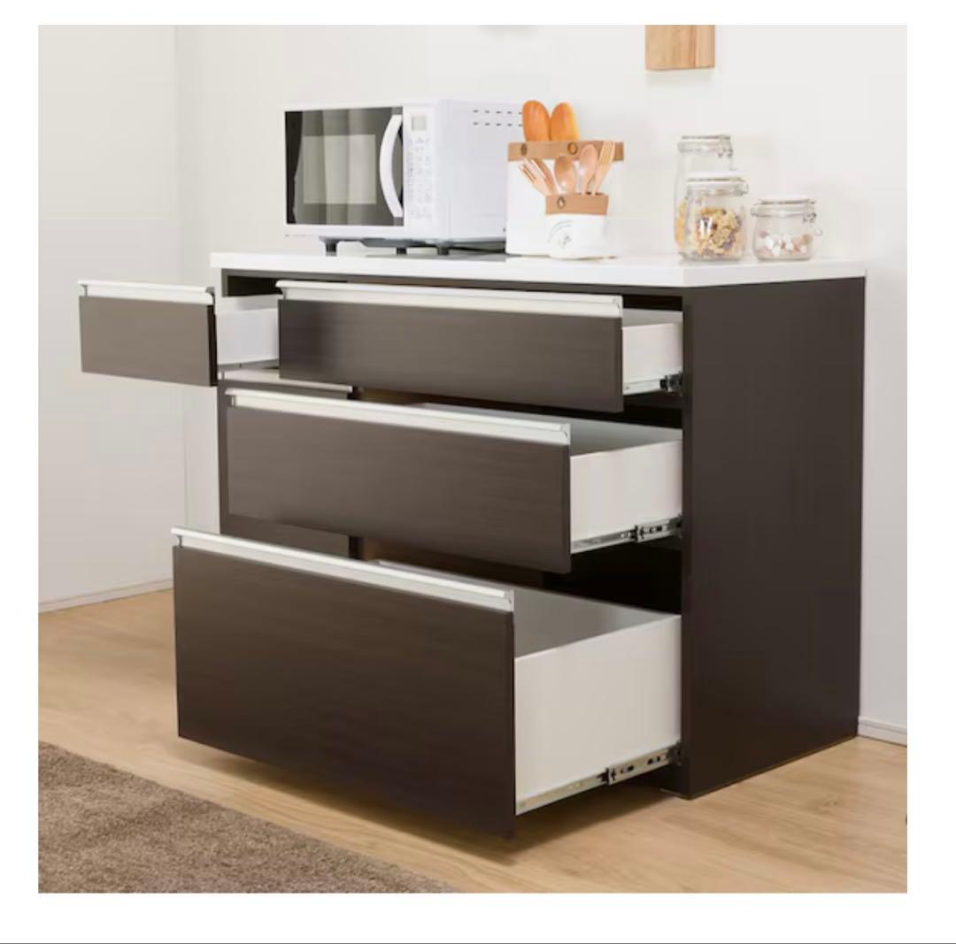 ニトリ　ダークブラウン キッチンカウンター