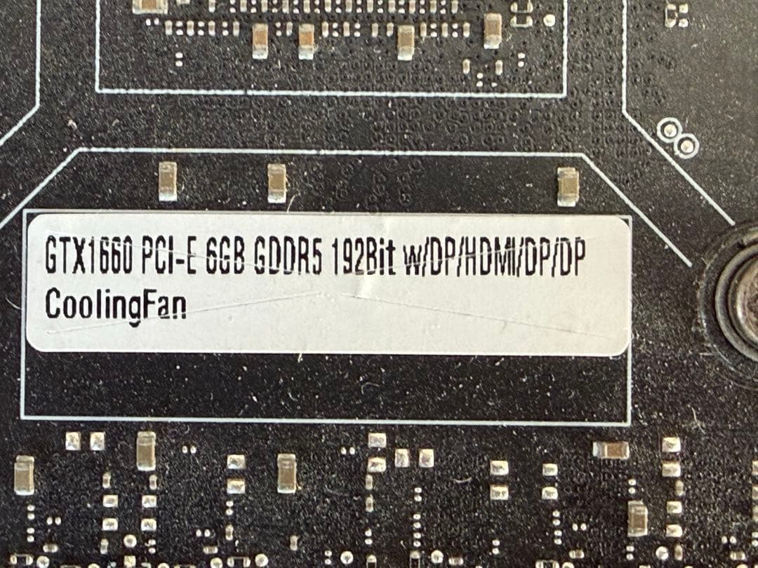グラフィックボード・グラボ・ビデオカード GTX1660 6GB DP*3 HDMI*1