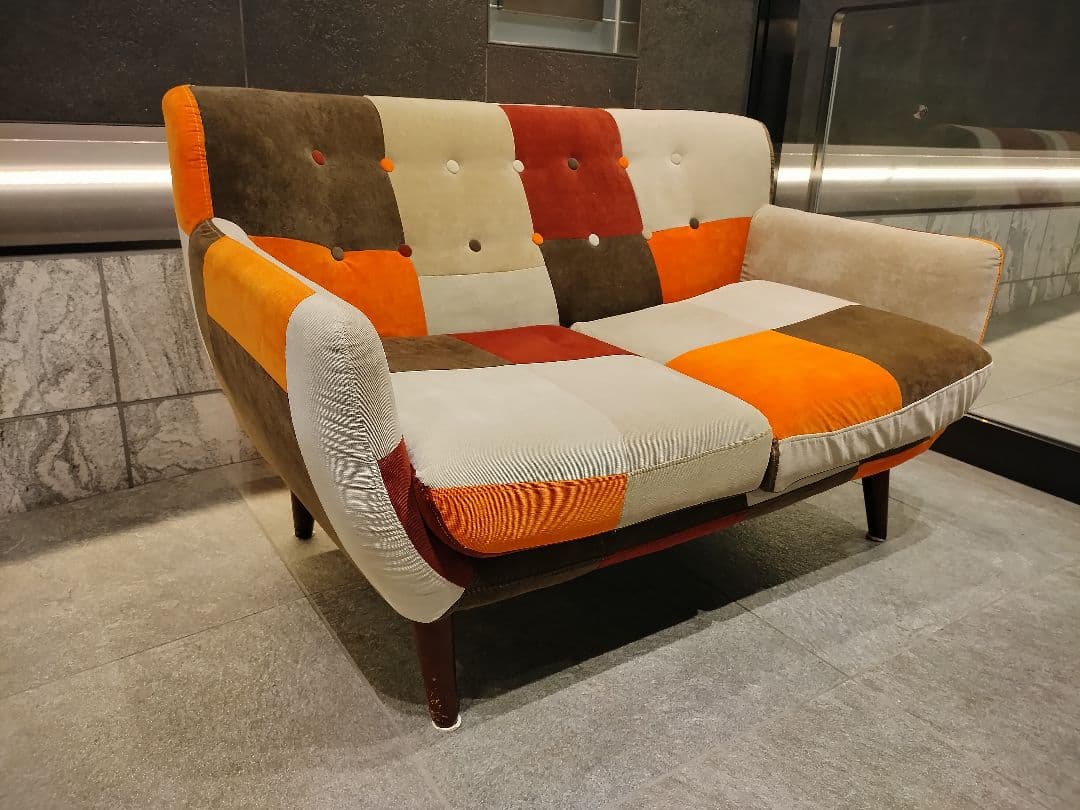 パッチワークデザイン　ソファー　二人掛け