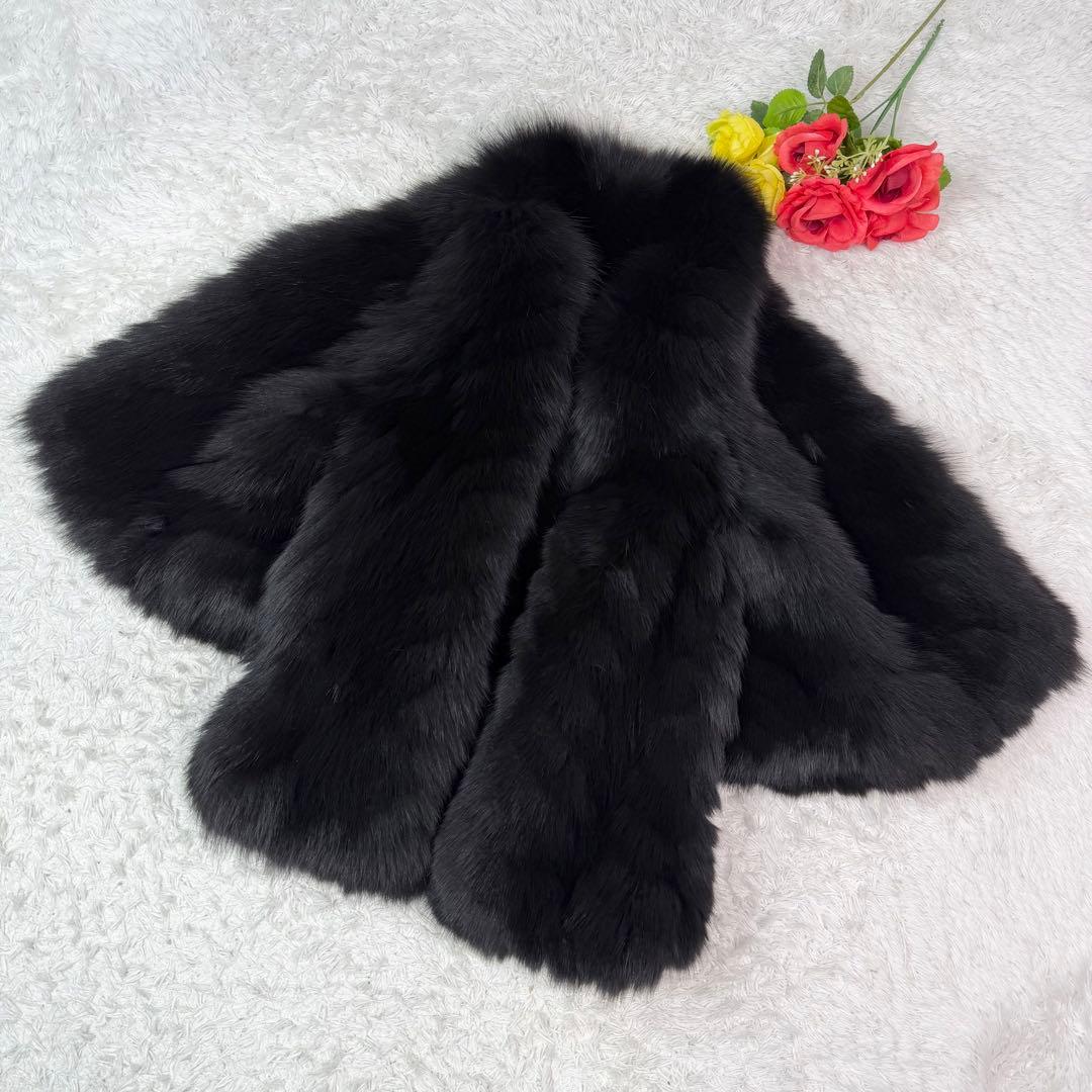 EPOCA ブルーフォックス クロップド 袖フレア デザイン◎ 軽量 本毛皮