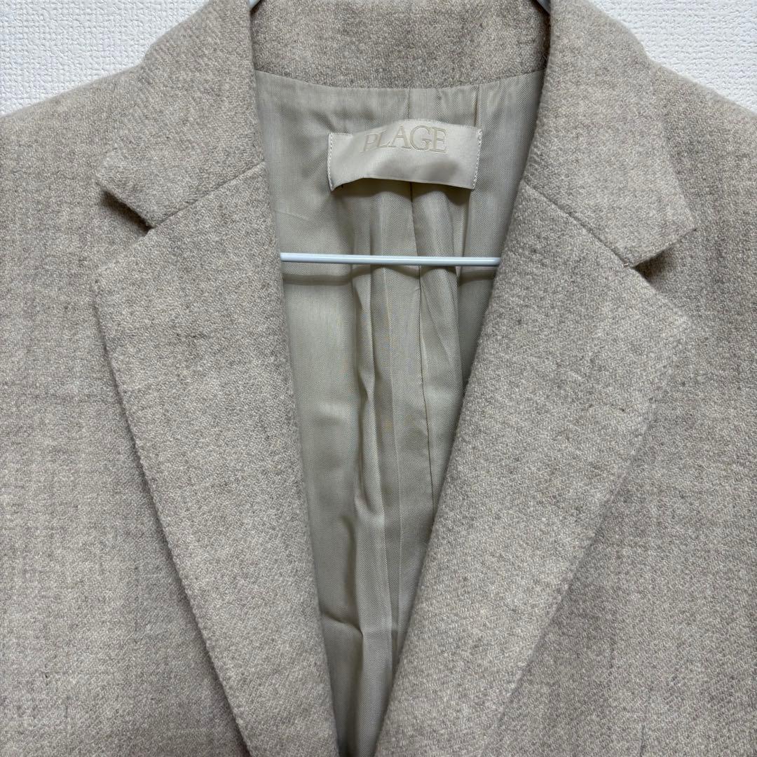 美品✨【PLAGE】ビッグシルエット テーラードジャケット ウール ベージュ