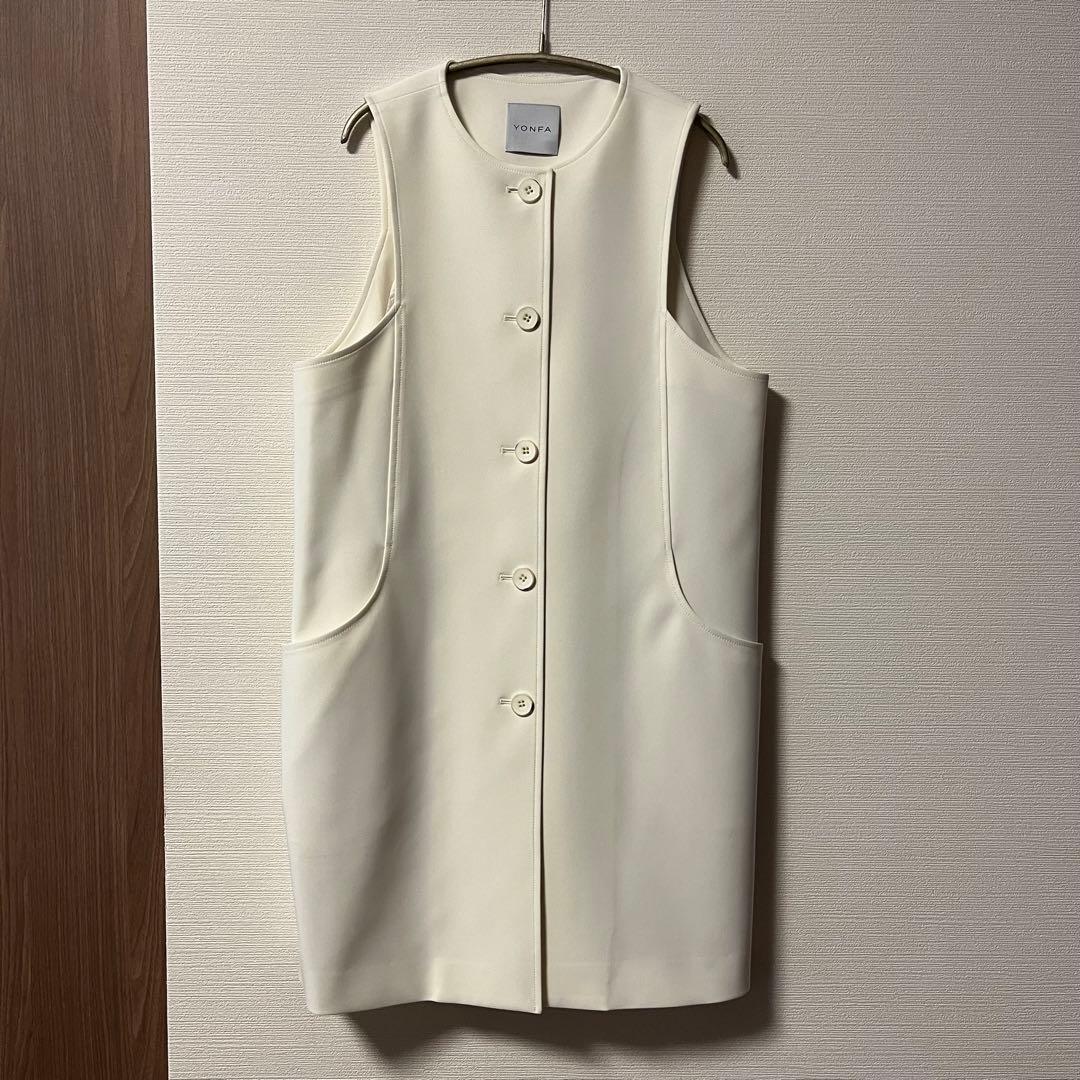 春のジレ★yonfa ヨンファ　スクエアジレ　　Pearl