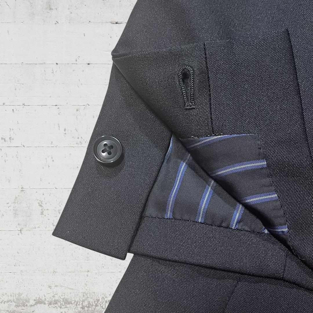 極美品 ランバンオンブルー テーラードジャケット ウール シルク43% M