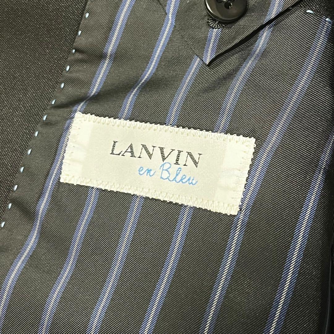 極美品 ランバンオンブルー テーラードジャケット ウール シルク43% M