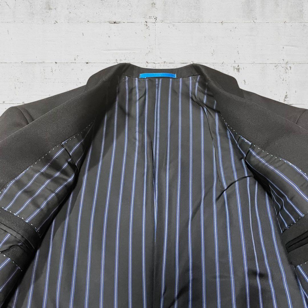極美品 ランバンオンブルー テーラードジャケット ウール シルク43% M