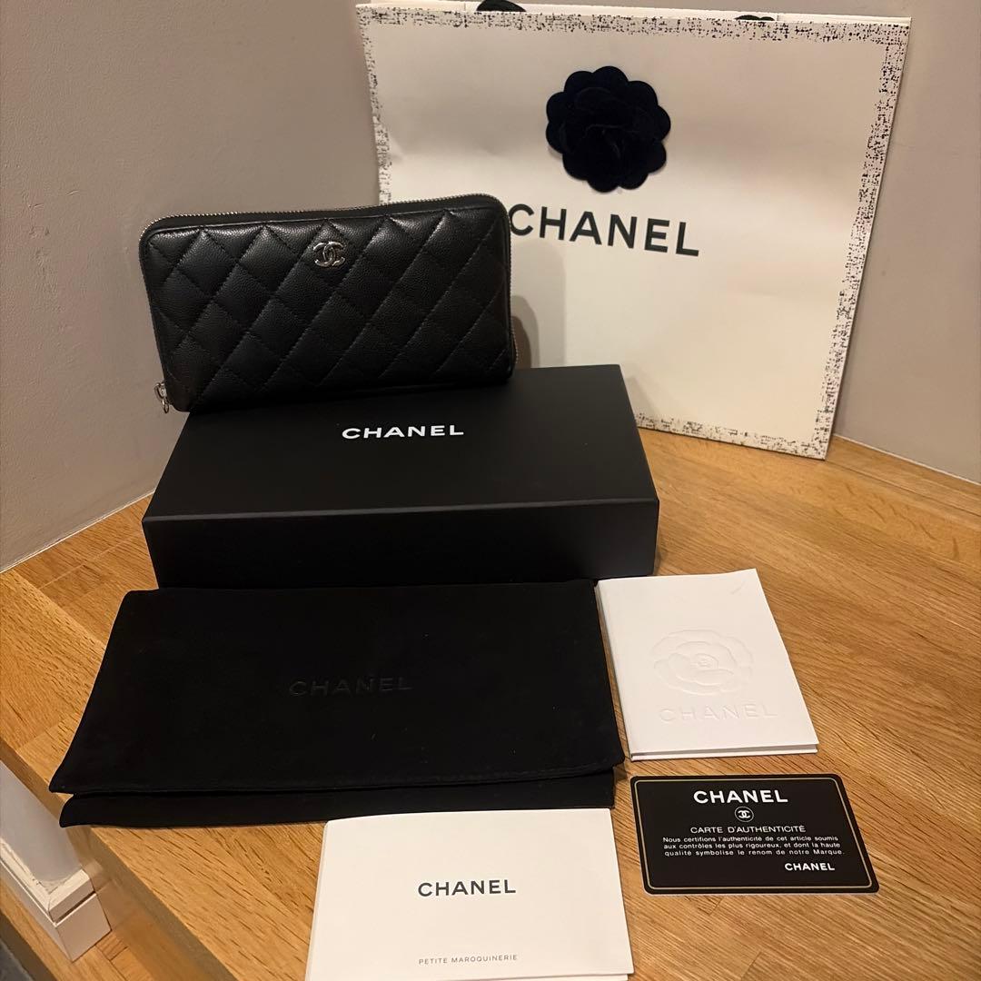 値下げ★CHANEL ブラック キルティング 長財布