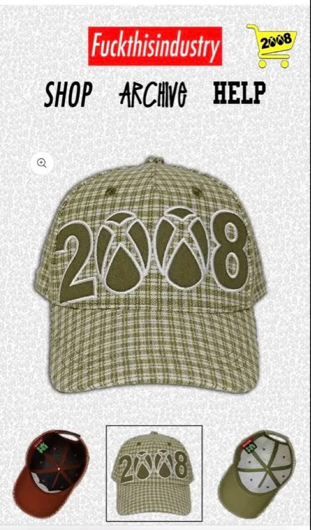 完売品 Fuckthisindustry 2008 チェックキャップ