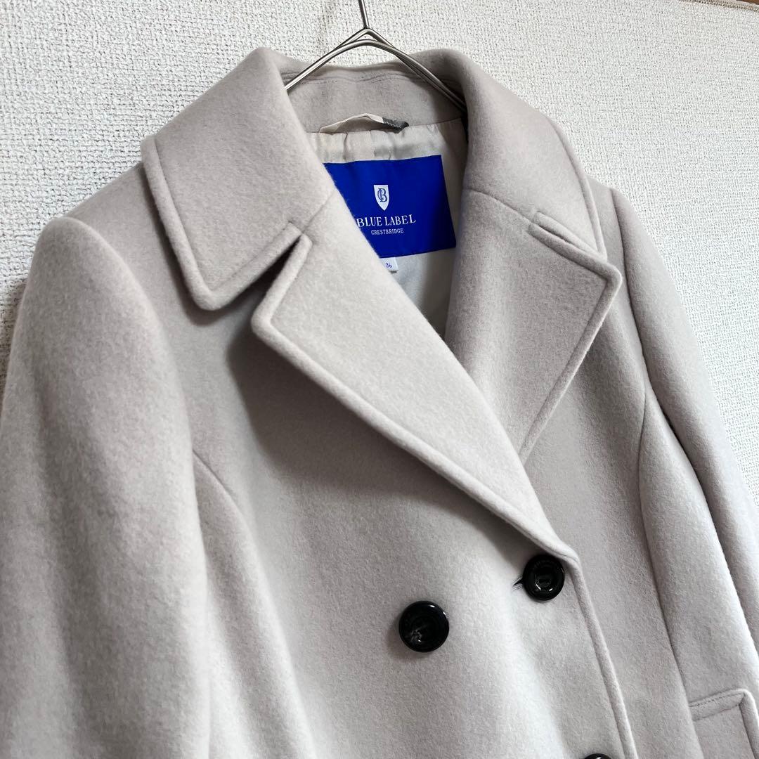 新品　ブルーレーベル　エアリーウールビーバーピーコート　チェック