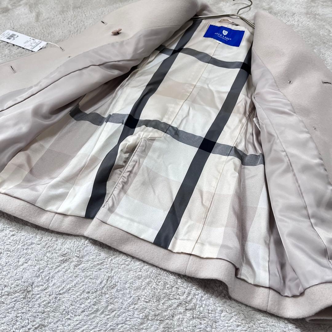 新品　ブルーレーベル　エアリーウールビーバーピーコート　チェック