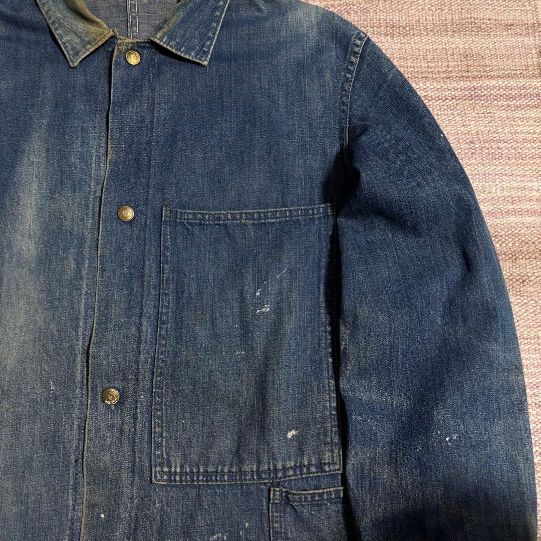 40s White field 大戦デニムカバーオール　鬼フェード　50s